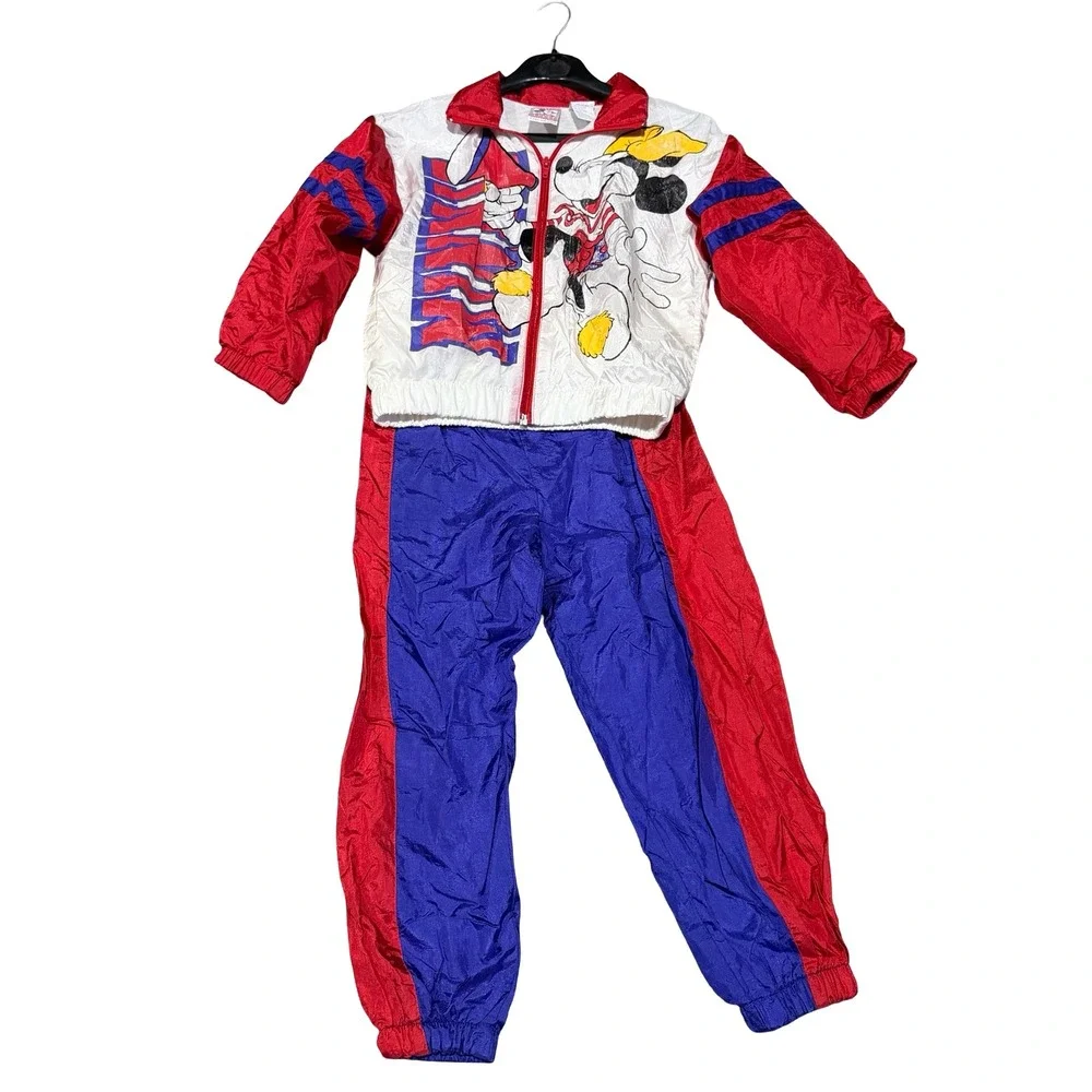 Vintage Disney Mickey Mouse‎ Tracksuit Size 6 Windbreaker 2 Piece Set 90s